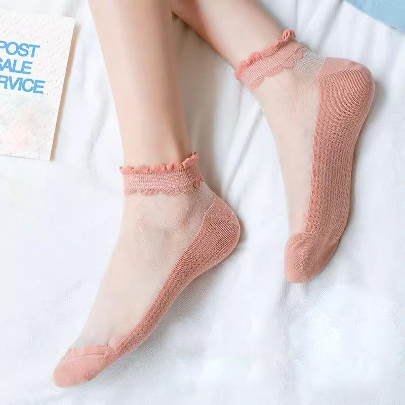 Lace breathable glass socks