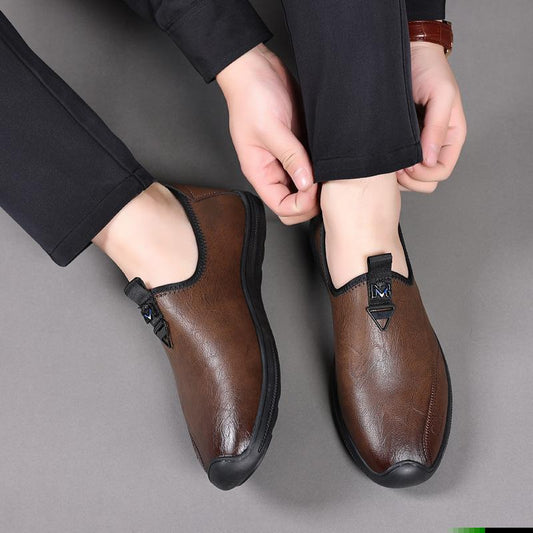 Waterproof soft sole trendy leather shoes