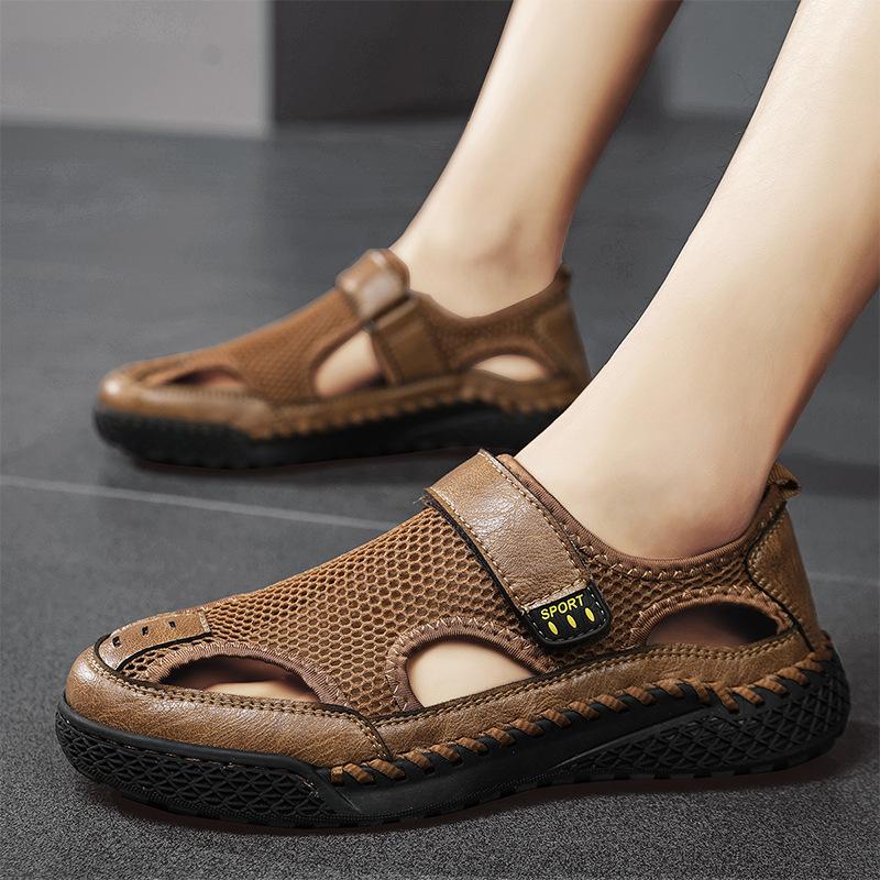 Mesh leather outdoor non-slip sandals