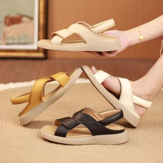 Tendon-soled leather strappy sandals