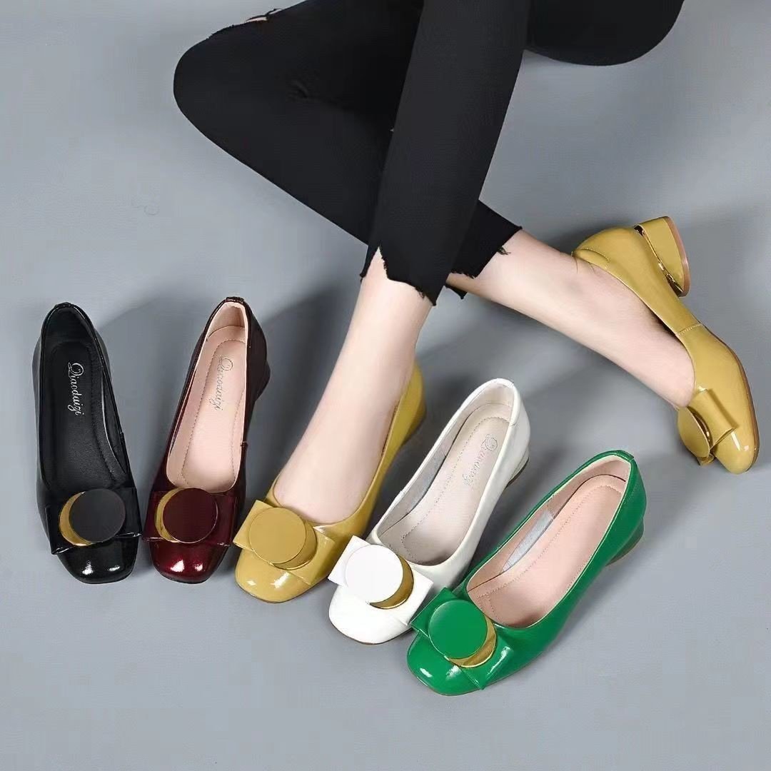 Patent Leather Glossy Casual Low Heels