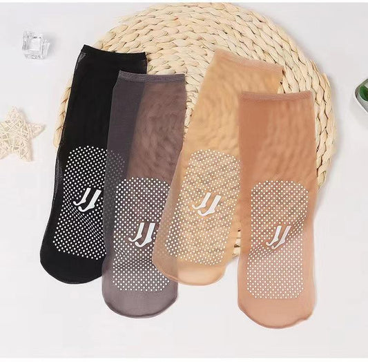 Crystal silk silicone non-slip invisible socks